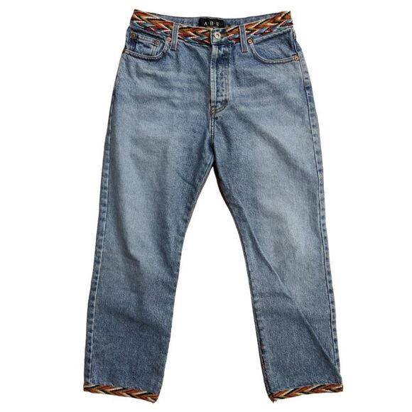 Rare VTG Y2K A.B.S Allen Schwartz Women's Embellished Western Ankle Jeans Sz 8 - Picture 1 of 10